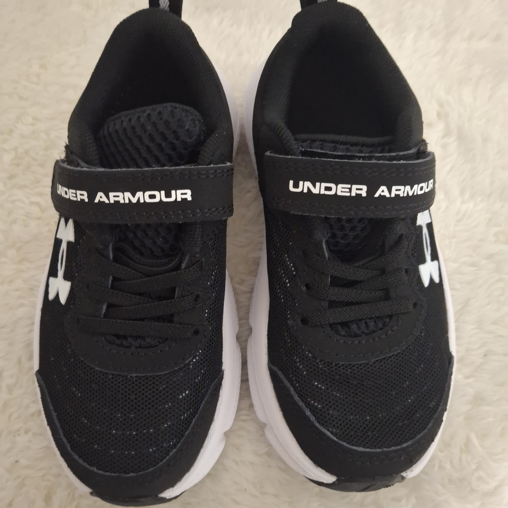 Under Armour Black and White Kids Sneakers